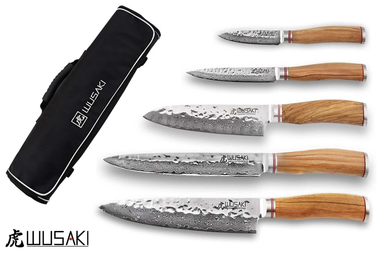 Mallette de rangement Wusaki contenant 5 couteaux de cuisine professionnels - Coutellerie Marcin