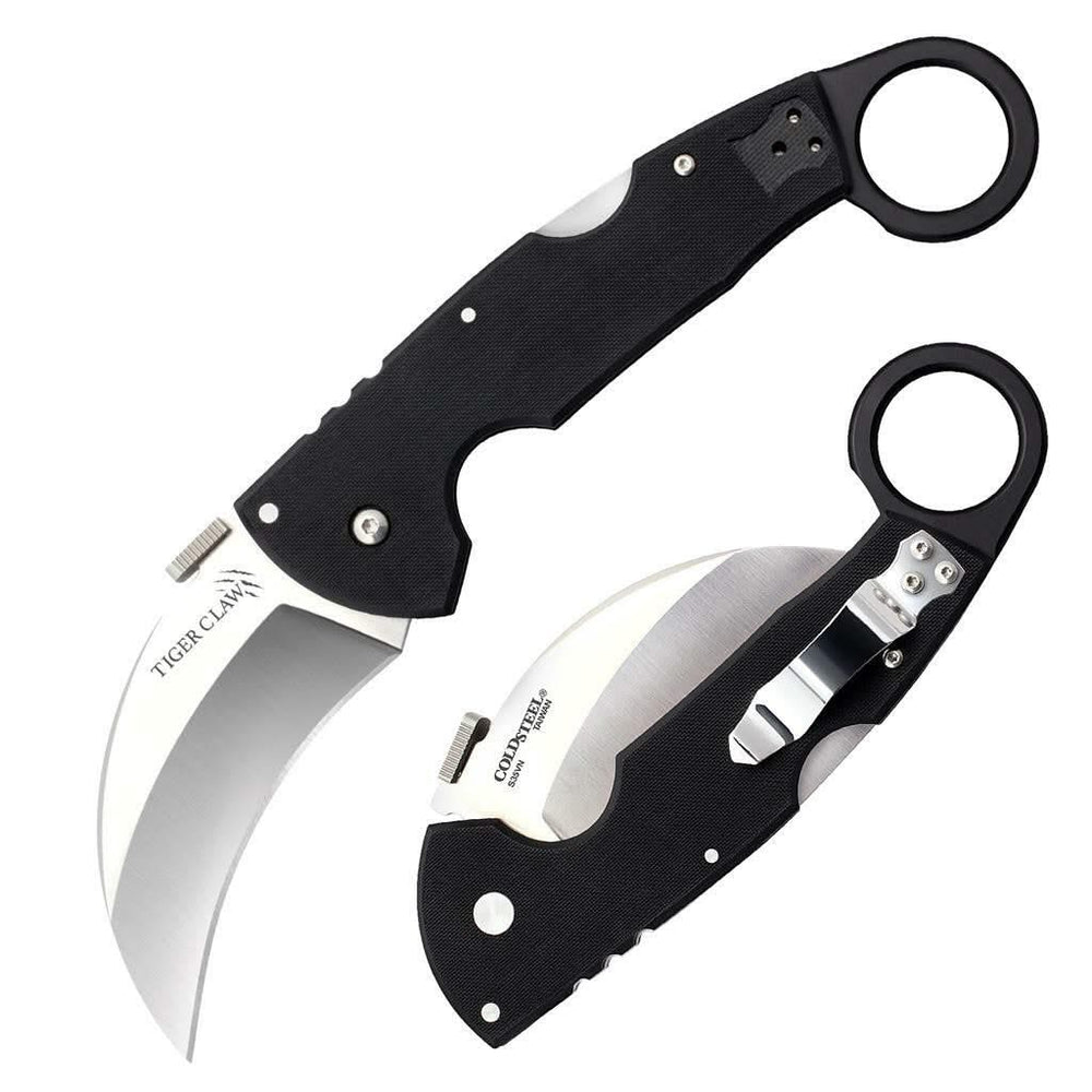 Couteau pliant Karambit Cold Steel Tiger Claw 22C acier CPM-S35VN manche G10 Coutellerie Marcin