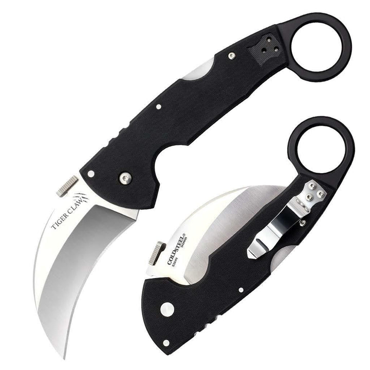 Couteau pliant Karambit Cold Steel Tiger Claw 22C acier CPM-S35VN manche G10 Coutellerie Marcin