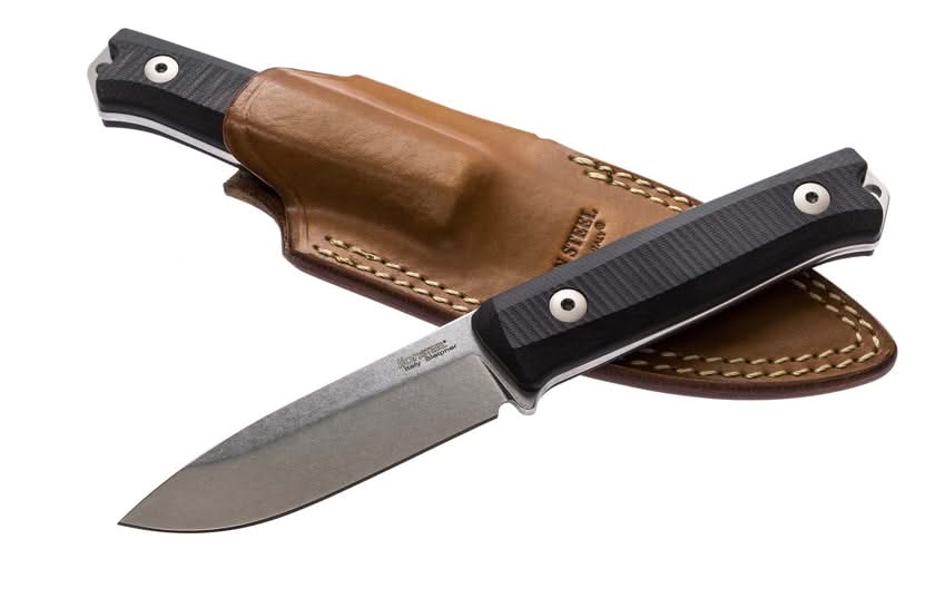 Couteau de bushcraft LionSteel B40 GBK lame acier Sleipner et manche G10 noir