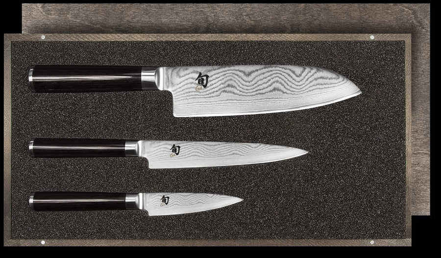 Set de Couteaux Japonais Kai DMS-310 ( DMS310 ) Shun Classic DM-0700 + DM-0701 + DM-0702 Damas - 